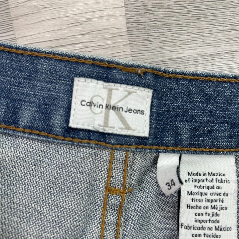 VTG Calvin Klein Jeans Relaxed Wide Leg Jeans Mens 34x28 Blue Denim‎ Medium Wash